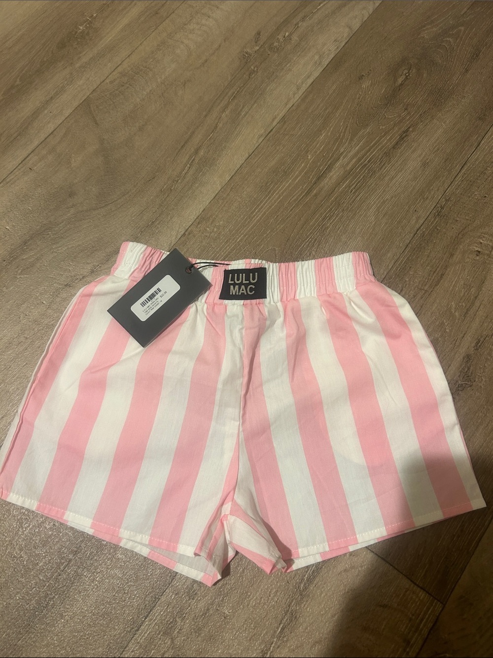 lululemon athletica Pink and White Vertical Stripe Kids Shorts